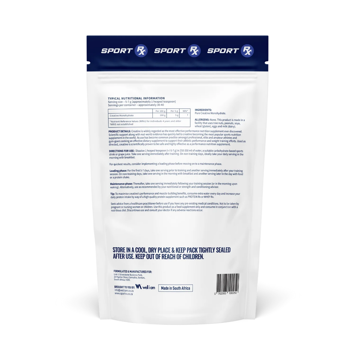 SPORT RX - 100% Pure Creatine Monohydrate - 200g | One Life Health