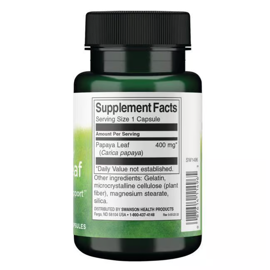 SWANSON - Full Spectrum Papaya Leaf - 60 Capsules | One Life Health