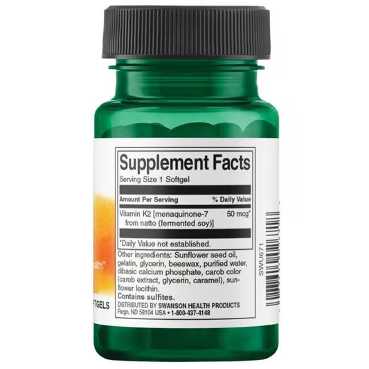SWANSON - Vitamin K2 50 mcg - 30 Softgels | One Life Health
