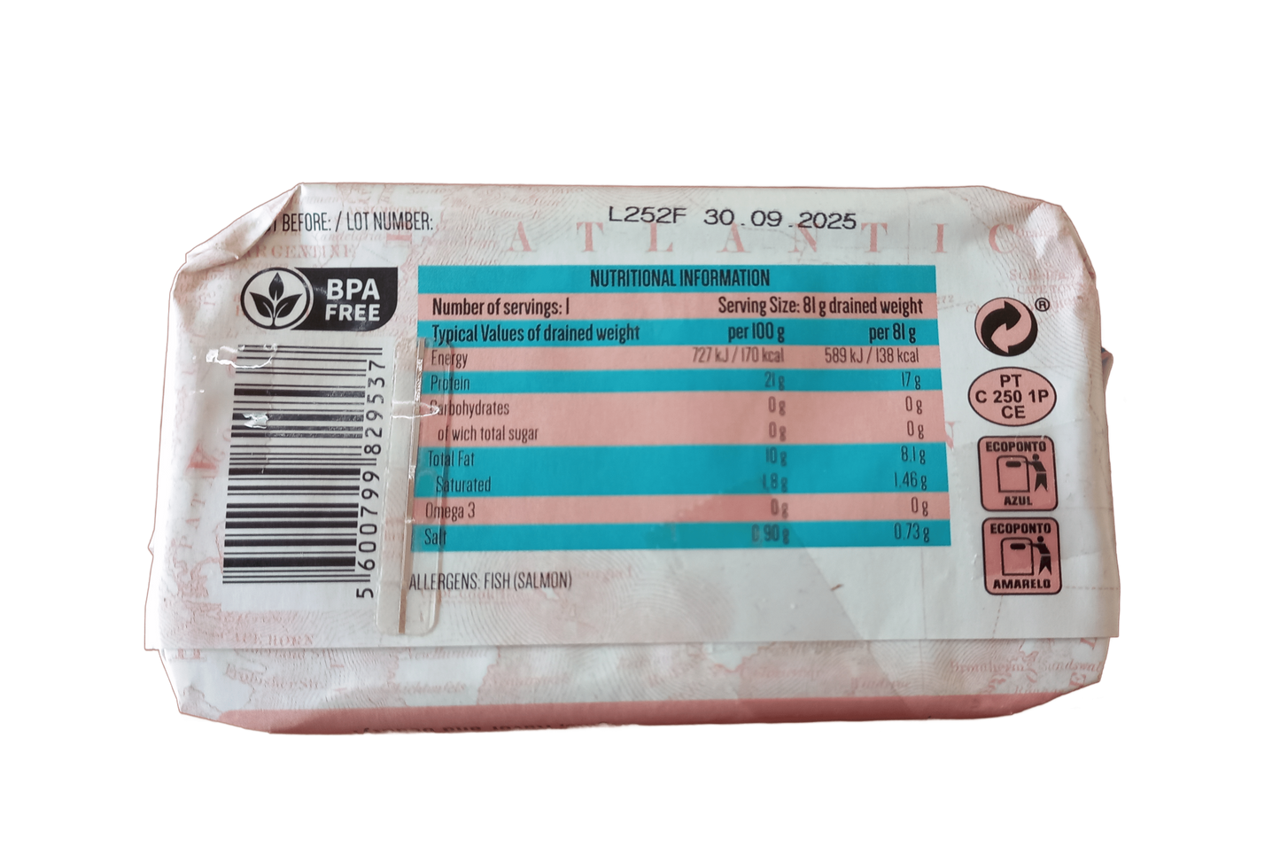 MAR - Salmon Fillets in Brine - 115g | One Life Health