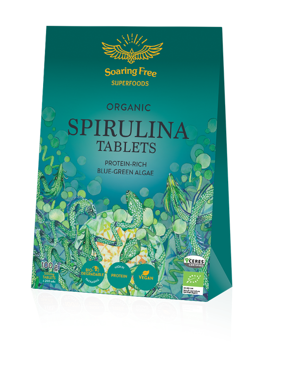 SOARING FREE SUPERFOODS - Spirulina Tablets, Organic 100g | One Life Health