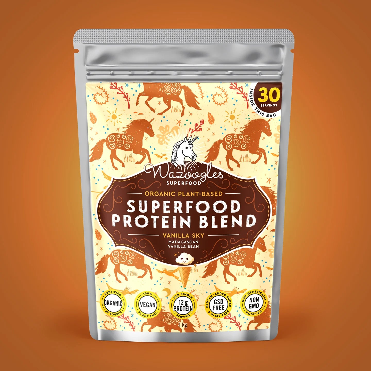 WAZOOGLES SUPERFOODS - Protein Blend - Vanilla Sky - 1kg | One Life Health