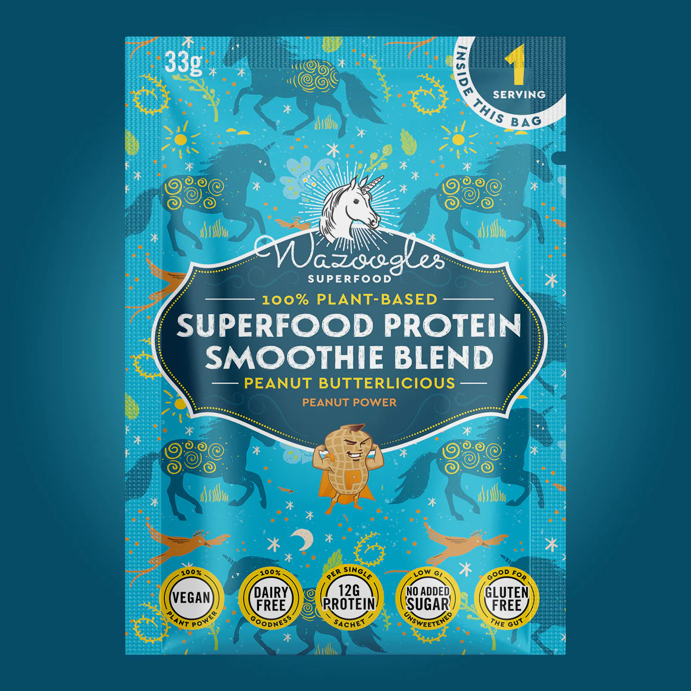 WAZOOGLES SUPERFOODS - Protein Blend - Peanut Butterlicious - 33g | One Life Health