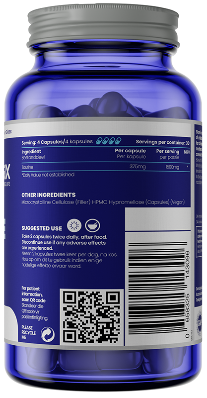 GENOLOGIX - Taurine 1500mg - 120 Veg Capsules | One Life Health