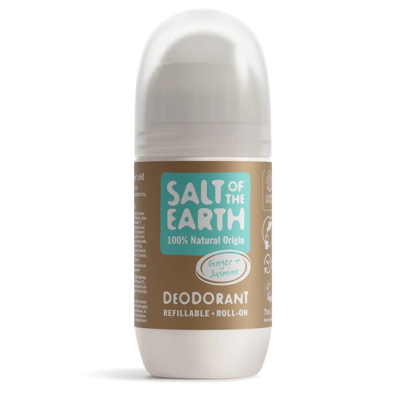SALT OF THE EARTH - Natural Deodorant Ginger & Jasmine Roll-on - 75ml Refillable | One Life Health