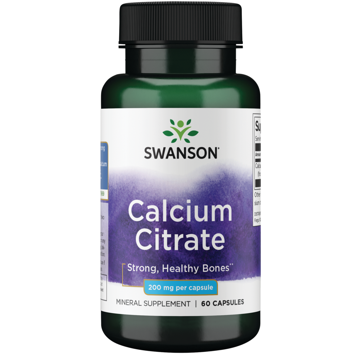 SWANSON - Calcium Citrate 200 mg - 60 Capsules | One Life Health
