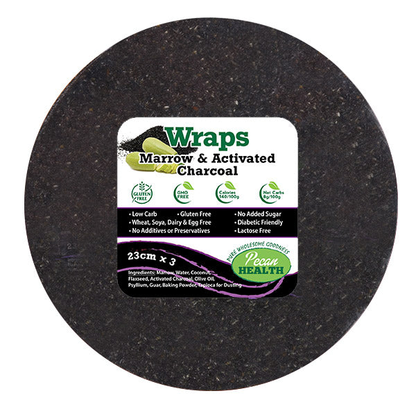 PECAN HEALTH - Wraps Marrow & Activated Charcoal - 23cm x 3 | One Life Health
