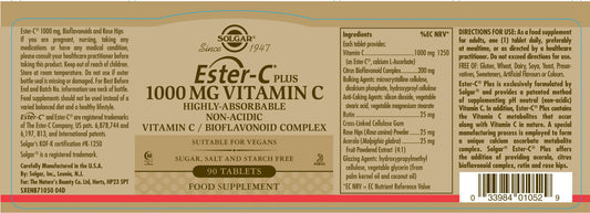 SOLGAR - Ester-C Plus 1000mg - 90 Tablets | One Life Health
