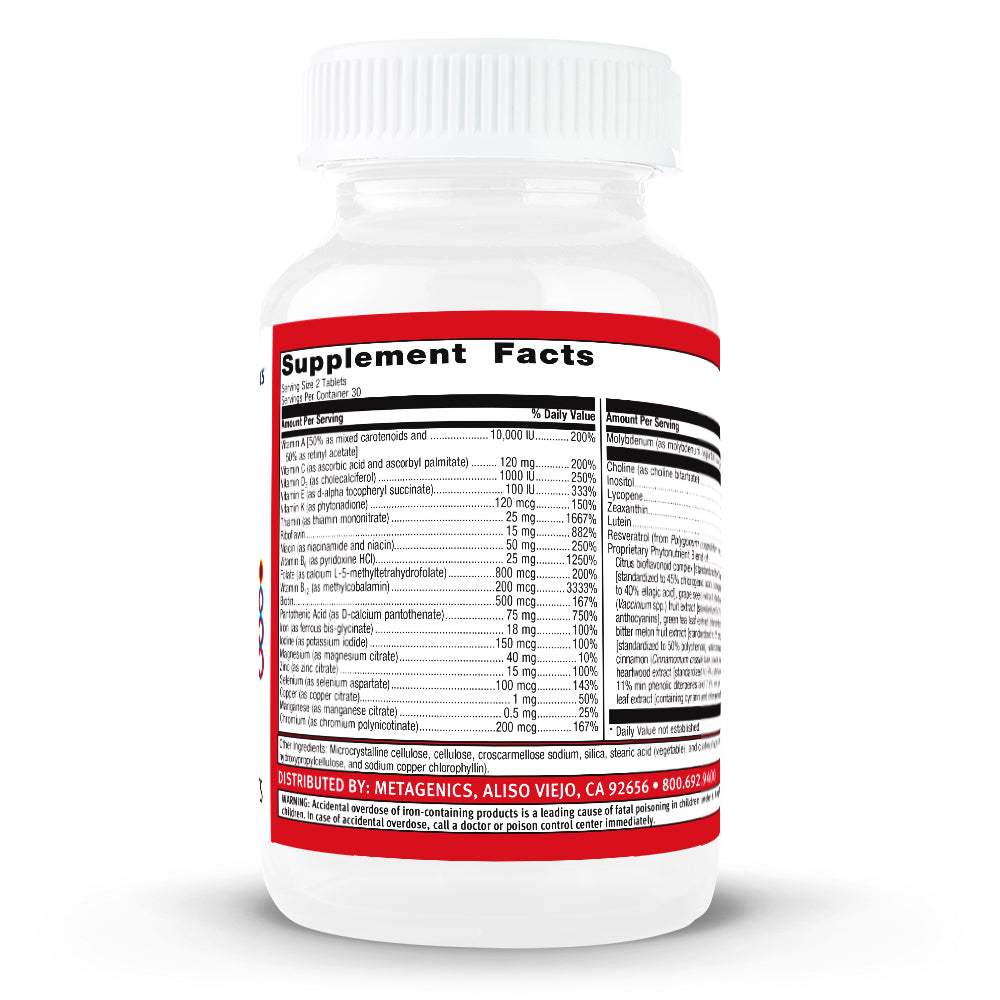 METAGENICS PhytoMulti with Iron 30 Tablets onelifehealth