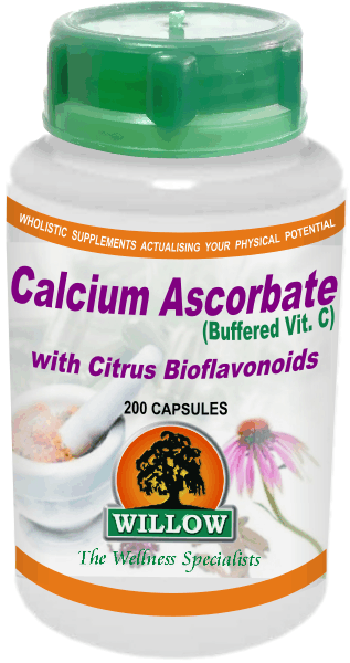 WILLOW - Calcium Ascorbate - 200 Capsules | One Life Health