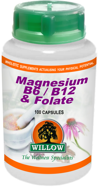 WILLOW - Mag B6 B12 Folate - 100 Capsules