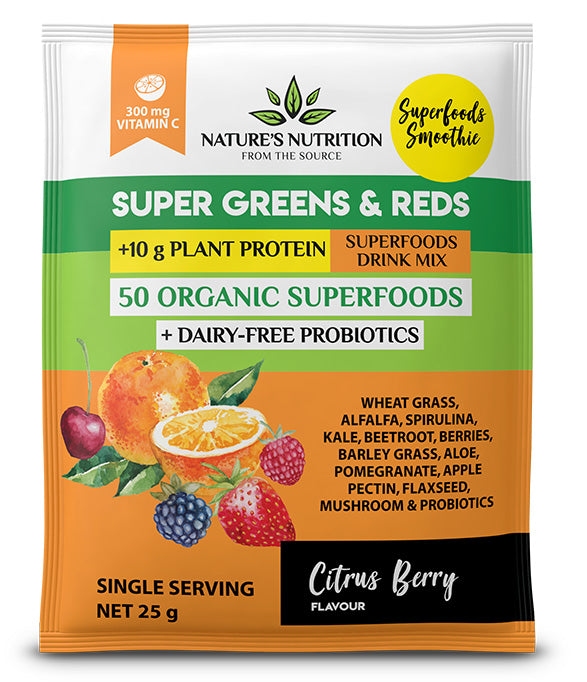 NATURE'S NUTRITION - Citrus Berry Superfoods Drink Mix Sachets 25g | One Life Health