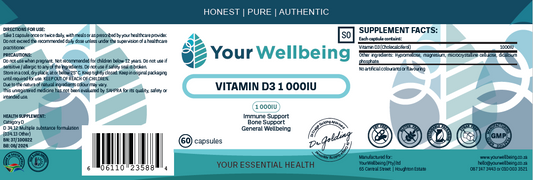YOUR WELLBEING - Vitamin D3 60 Capsules | One Life Health