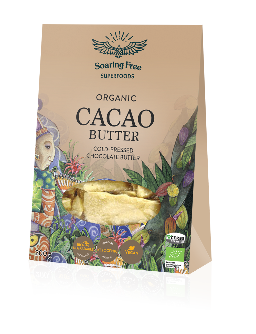 SOARING FREE SUPERFOODS - Cacao Butter, Organic, Raw 200g | One Life Health