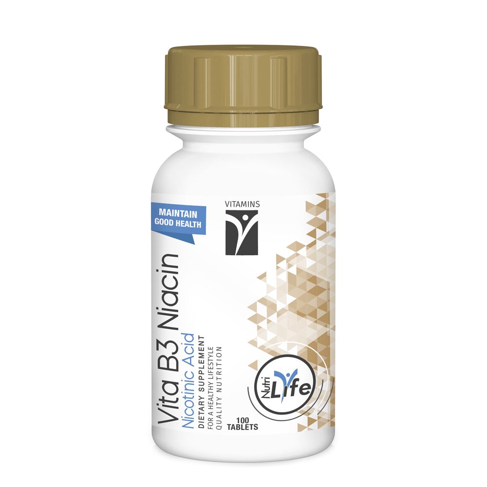 NUTRILIFE - Vitamin B3 Niacin- Nicotinic Acid - 100 Tablet | One Life Health