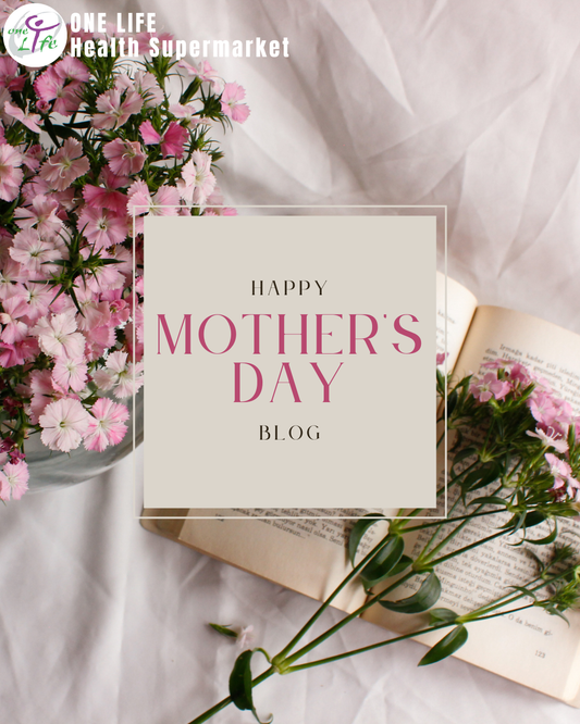 Mother's Day wellness gift guide featuring supplements, teas, and self-care products from One Life Health