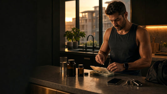 Young adult preparing daily wellness basics after training
