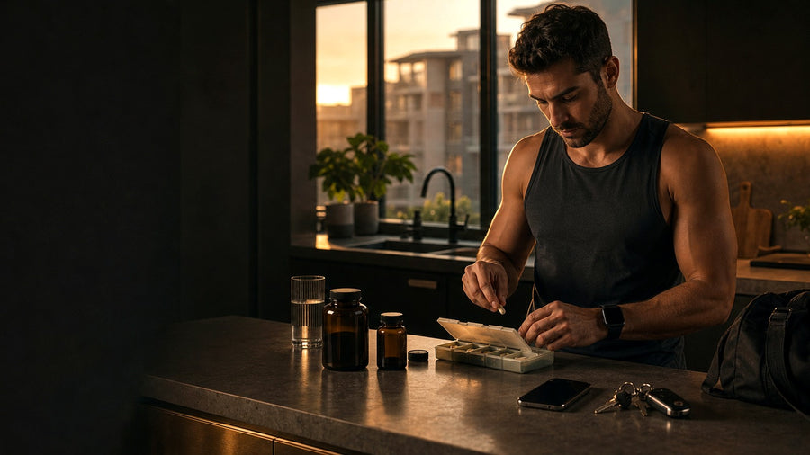 Young adult preparing daily wellness basics after training