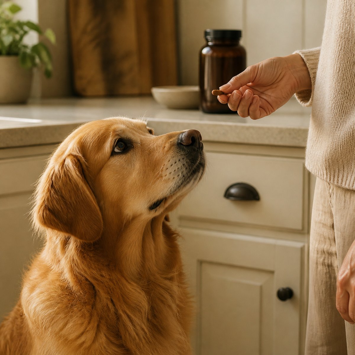 Pet wellness supplement treat moment