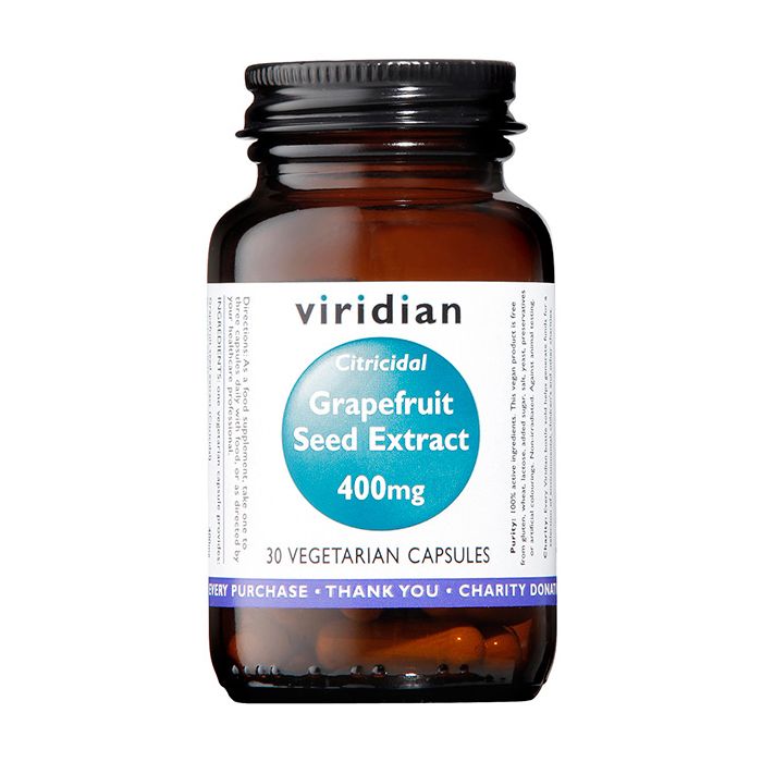 VIRIDIAN - Grapefruit Seed Extract 400mg - 30 Veg Capsules | One Life Health