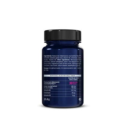Metagenics Akkermansia MucT Healthy Weight supplement box with 30 tablets