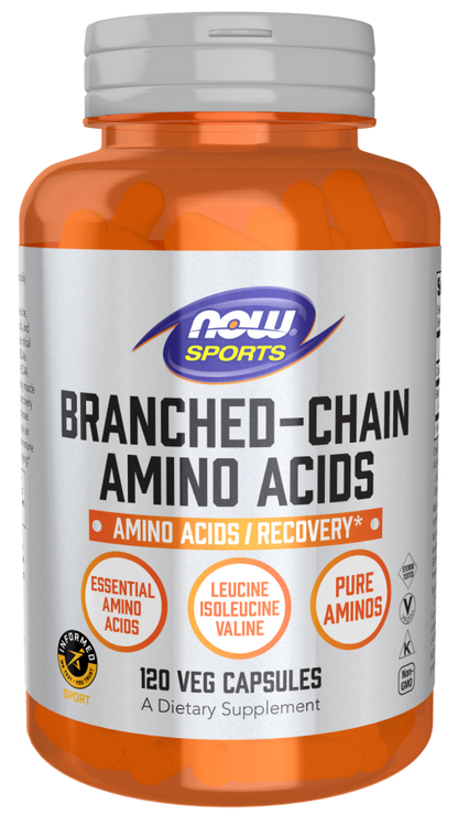 NOW® - Branched Chain Amino Acids - 120 Veg Capsules | One Life Health