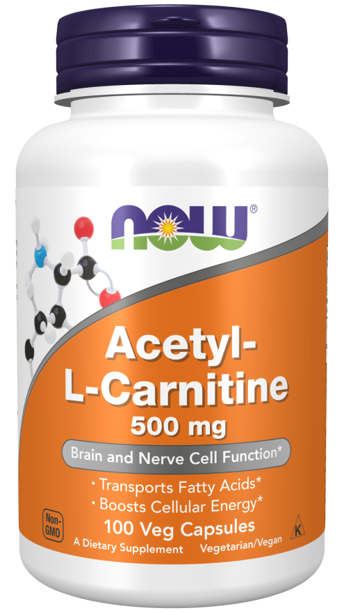 NOW® - Acetyl-L-Carnitine 500 mg - 100 Veg Capsules | One Life Health