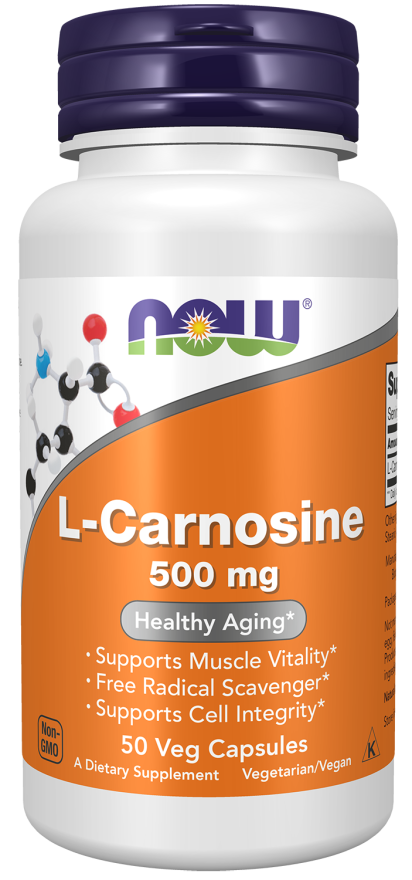 NOW® - L-Carnosine 500 mg - 50 Veg Capsules | One Life Health