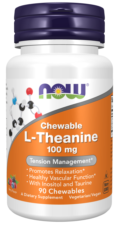 NOW® - L-Theanine 100 mg - 90 Chewables | One Life Health