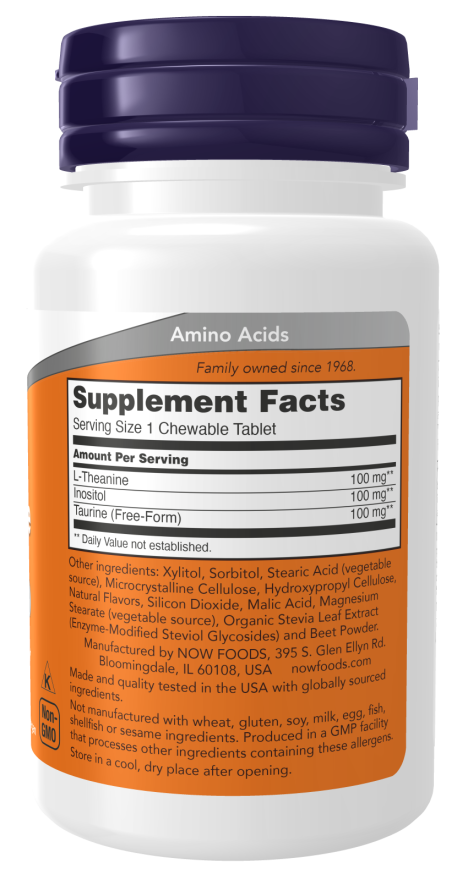 NOW® - L-Theanine 100 mg - 90 Chewables | One Life Health