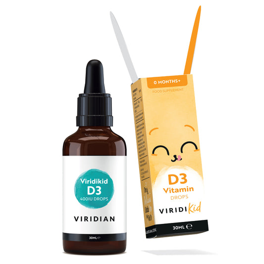 VIRIDIAN - Viridikid Liquid Vitamin D3 Drops 400IU - 30ml | One Life Health