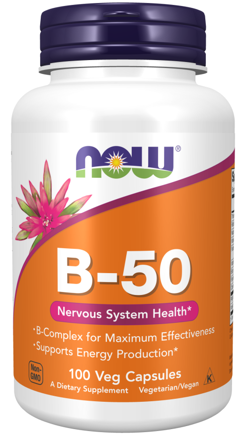 NOW - Vitamin B-50 mg - 100 Veg Capsules | One Life Health