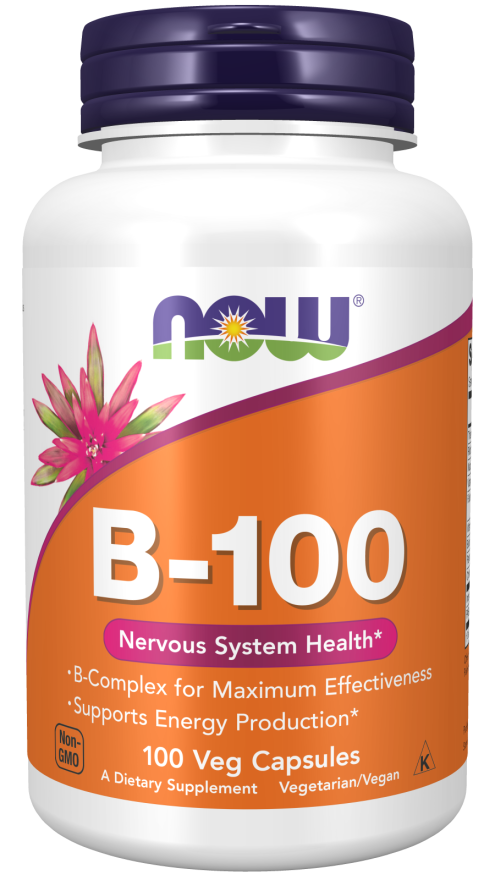 NOW - Vitamin B-100 - 100 Veg Capsules | One Life Health