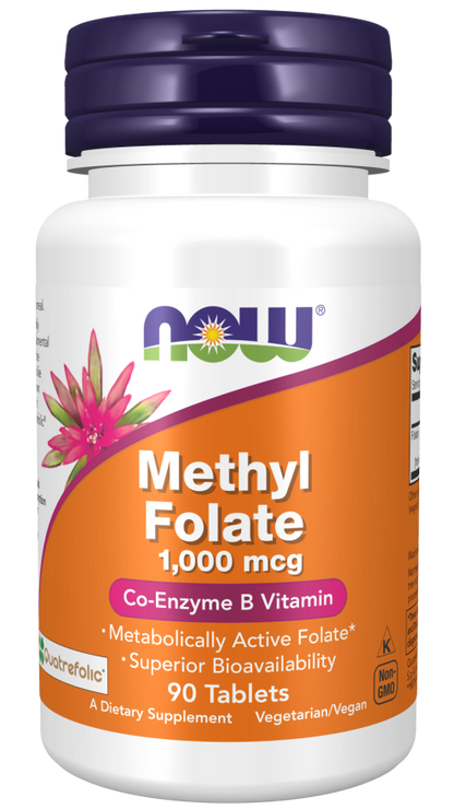 NOW® - Methyl Folate 1000 mcg - 90 Tablets | One Life Health