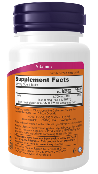 NOW® - Methyl Folate 1000 mcg - 90 Tablets | One Life Health