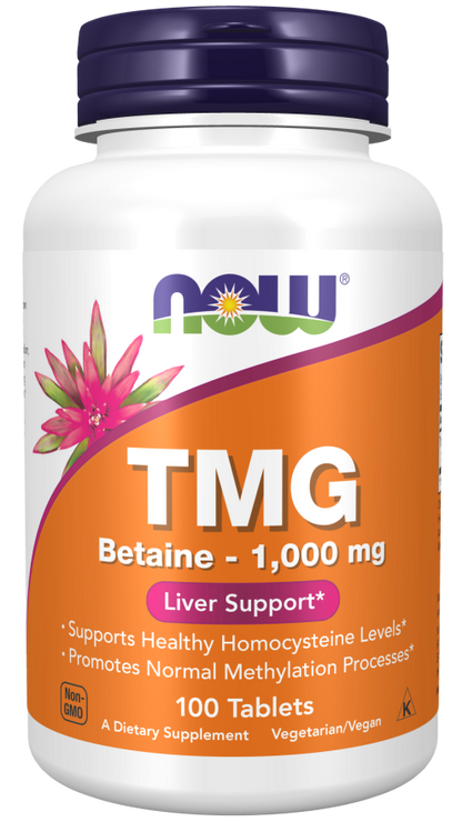 NOW® - TMG Betaine 1000 mg - 100 Tablets | One Life Health