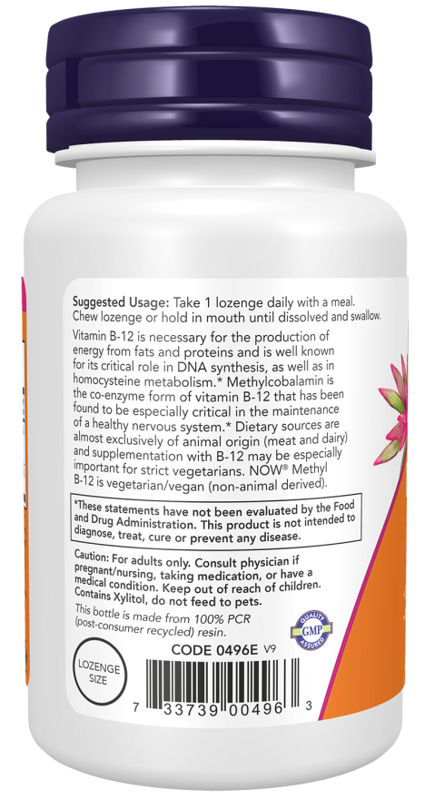 NOW® - Methyl B-12 5000 mcg - 60 Lozenges | One Life Health