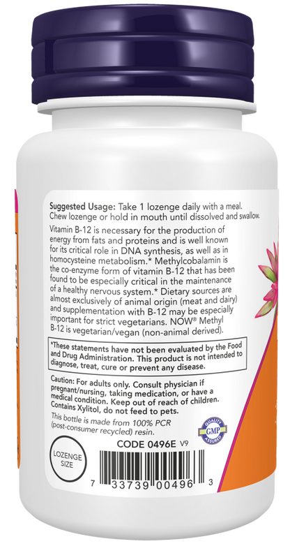 NOW® - Methyl B-12 5000 mcg - 60 Lozenges | One Life Health