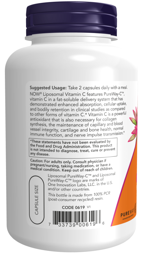 NOW® - Liposomal Vitamin C - 120 Veg Capsules | One Life Health