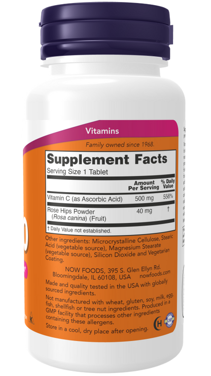 NOW® - Vitamin C-500 - 100 Tablets | One Life Health
