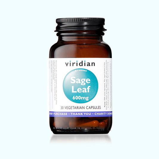 VIRIDIAN - Sage Leaf Extract 600mg - 30 Veg Capsules | One Life Health