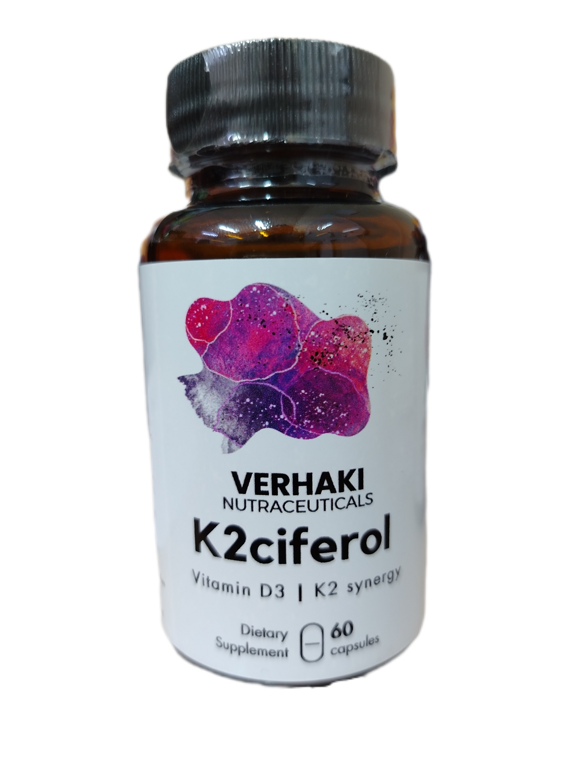 Verhaki K2ciferol Vitamin K2 and D supplement 60 capsules bottle