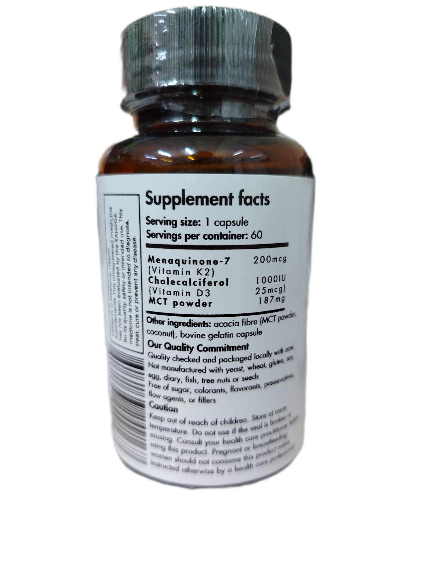 Verhaki K2ciferol Vitamin K2 and D supplement 60 capsules bottle