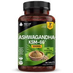 NEW LEAF - Ashwagandha KSM-66 1200mg - 180 Tablets