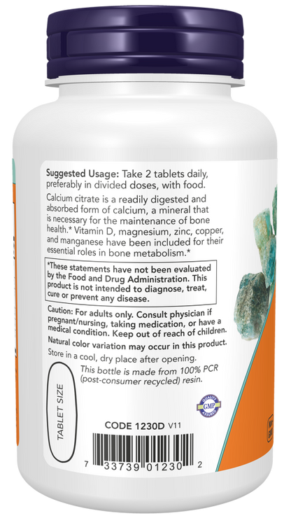 NOW® - Calcium Citrate - 100 Tablets | One Life Health