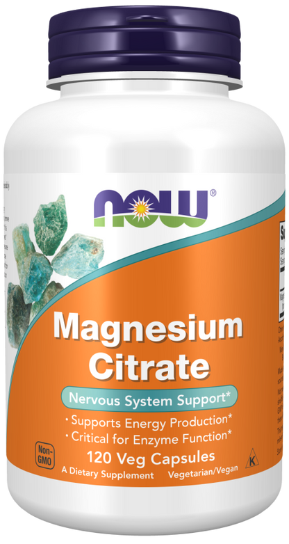 NOW® - Magnesium Citrate - 120 Veg Capsules | One Life Health