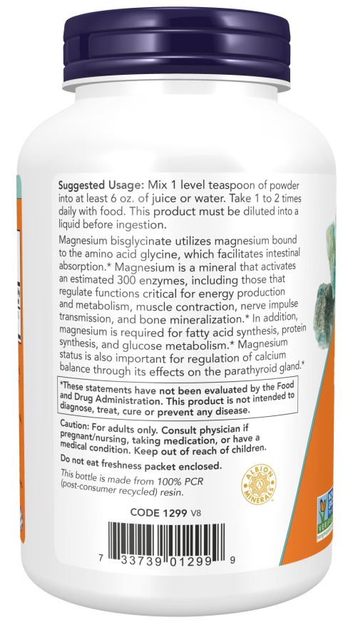 NOW® - Magnesium Bisglycinate - 227g Powder | One Life Health