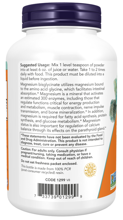 NOW® - Magnesium Bisglycinate - 227g Powder | One Life Health