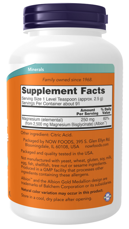 NOW® - Magnesium Bisglycinate - 227g Powder | One Life Health