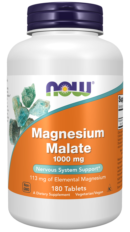 NOW® - Magnesium Malate 1000 mg - 180 Tablets | One Life Health